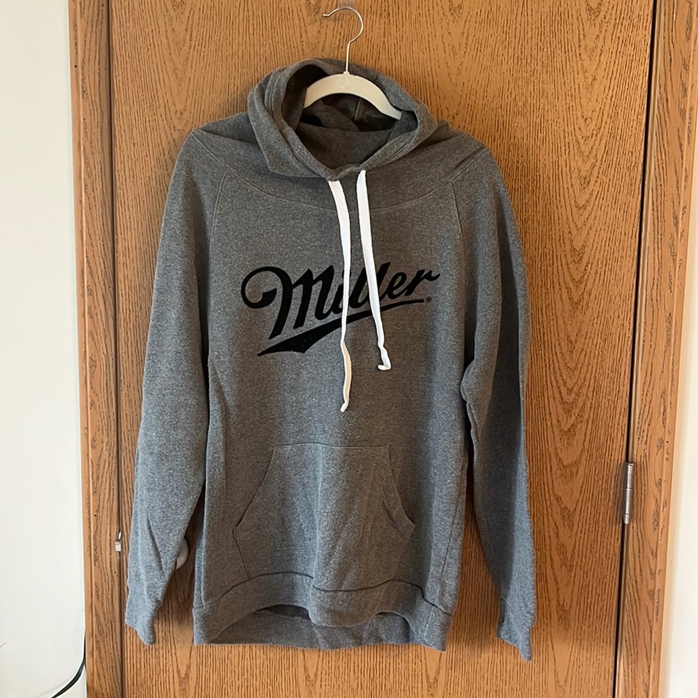 Gray Pullover Hoodie with Logo